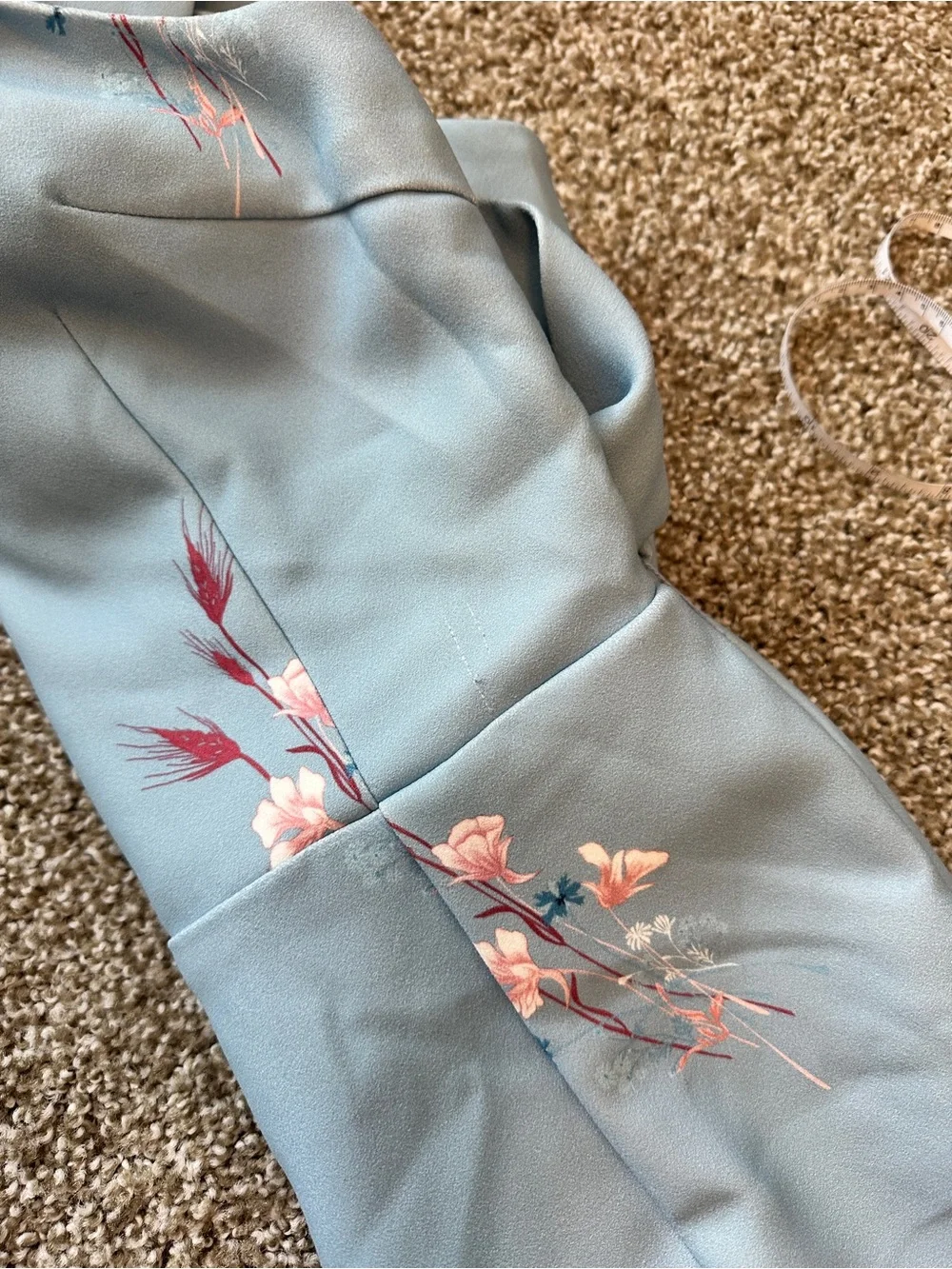 Elliatt Light Blue Floral Jumpsuit with Pink Floral Accents - Picture 12 of 13